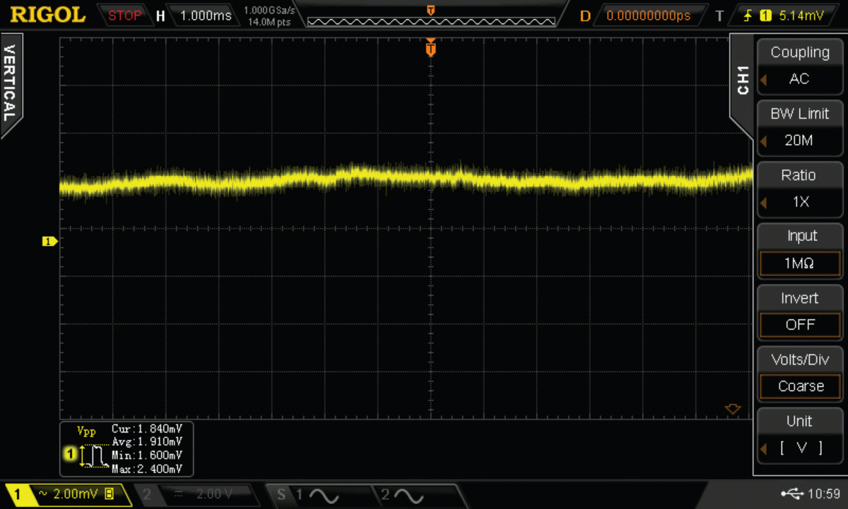 Low ripple noise: <350uVrms / 2mVpp