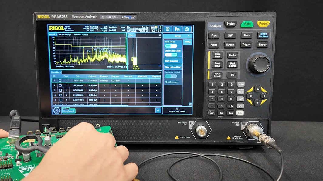 RSA6000 EMI Limit Line 측정 화면