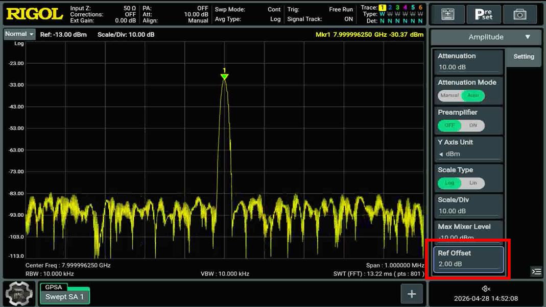 RF Reference Offset 설정 방법