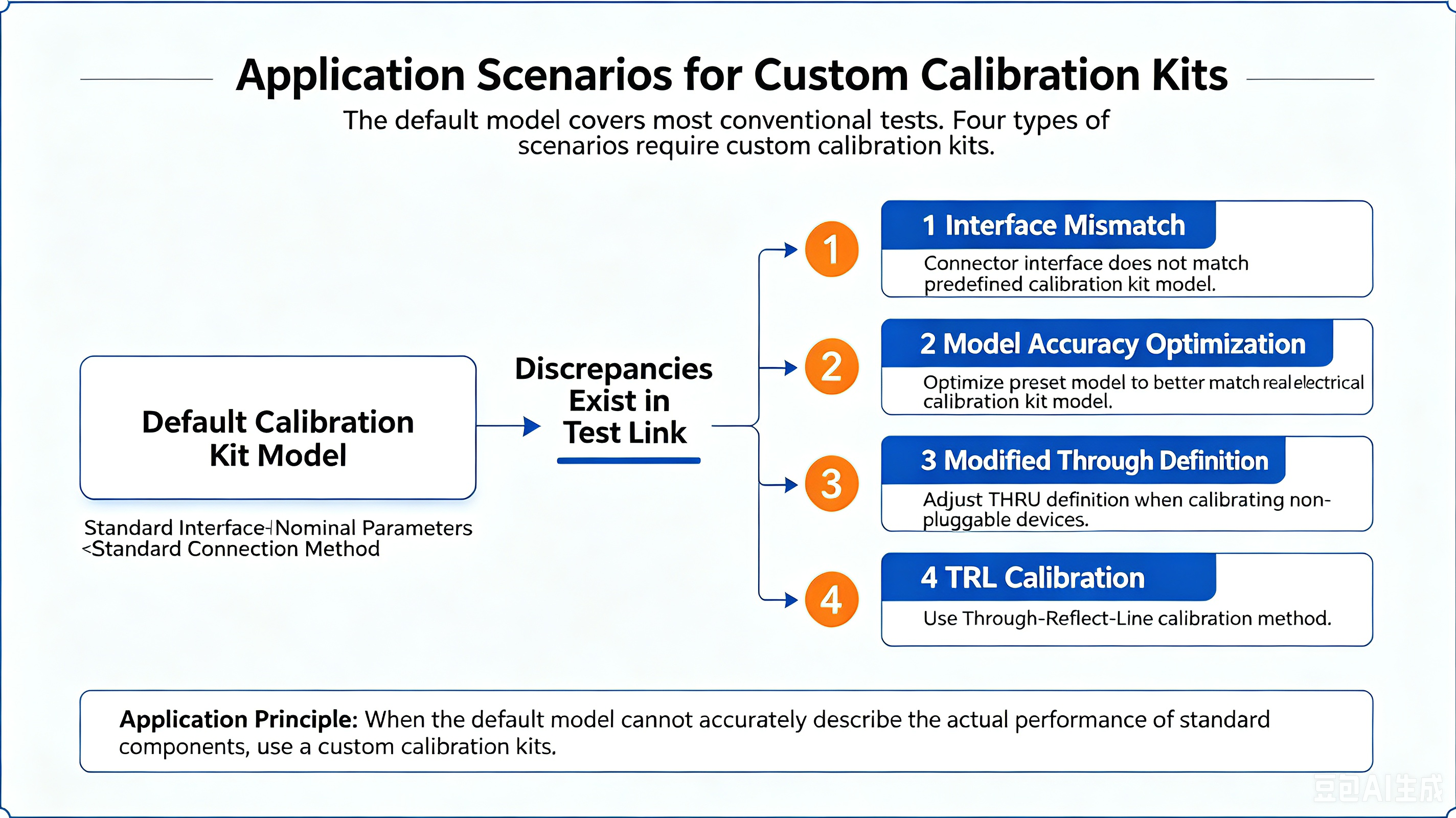 Custom calibration kit가 필요한 이유를 설명하는 화면